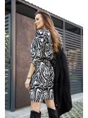 Asymmetric dress with adjustable zebra sleeves 5766 - Online store - Boutique